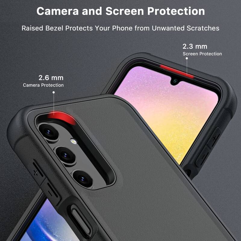 Camera and Screen Protection, Raised Bezel Protects Your Phone from Unwanted Scratches, 2.3 mm Screen Protection, 2.6 mm Camera Protection