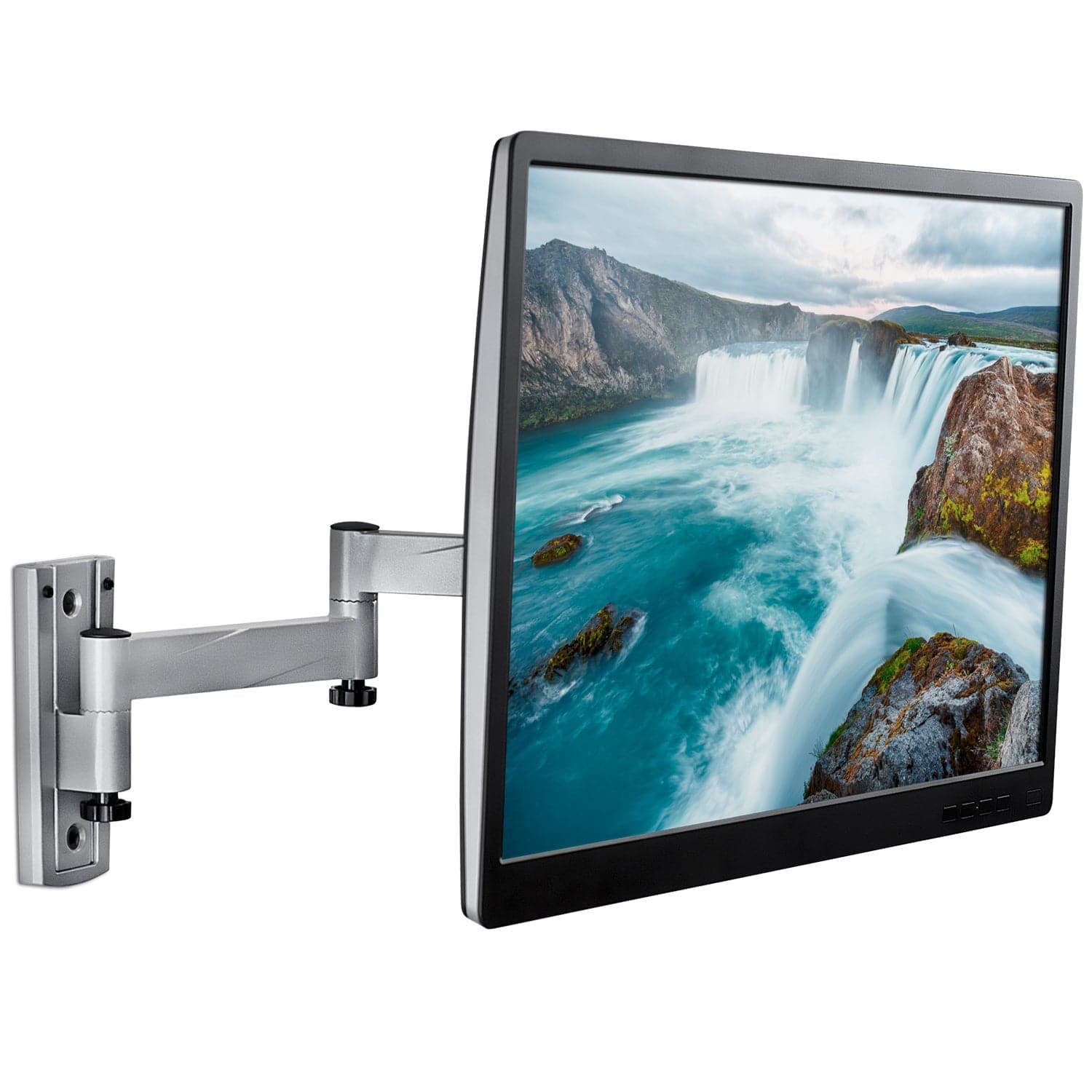 Back. Mount-It! - Full Motion Lockable RV TV Mount for 22–42" Screens, Tilts & Swivels (55° Up, 35° Down), 15.3" Extension, 33 lb Cap. - Silver.