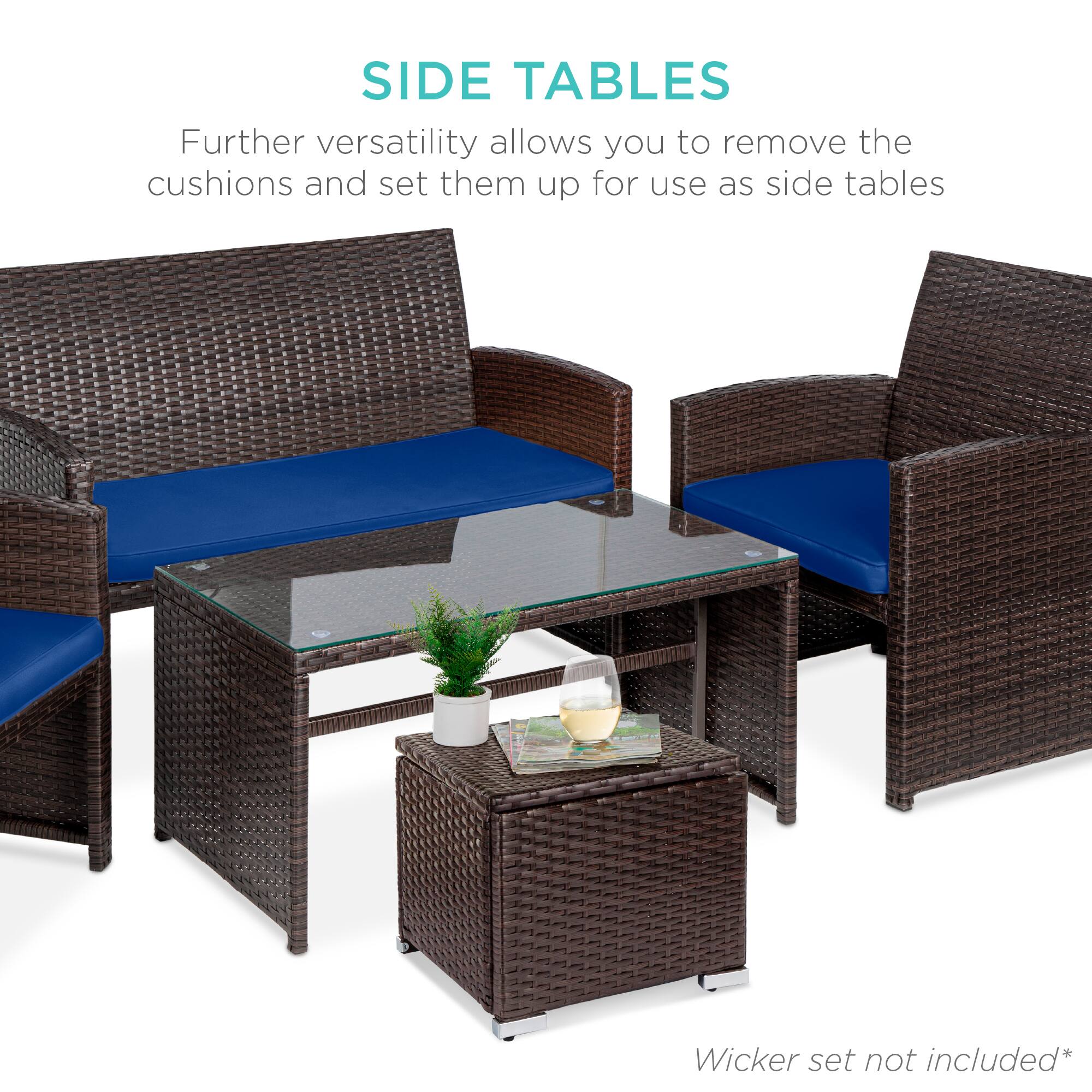SIDE TABLES

Further versatility allows you to remove the cushions and set them up for use as side tables

Wicker set not included*
