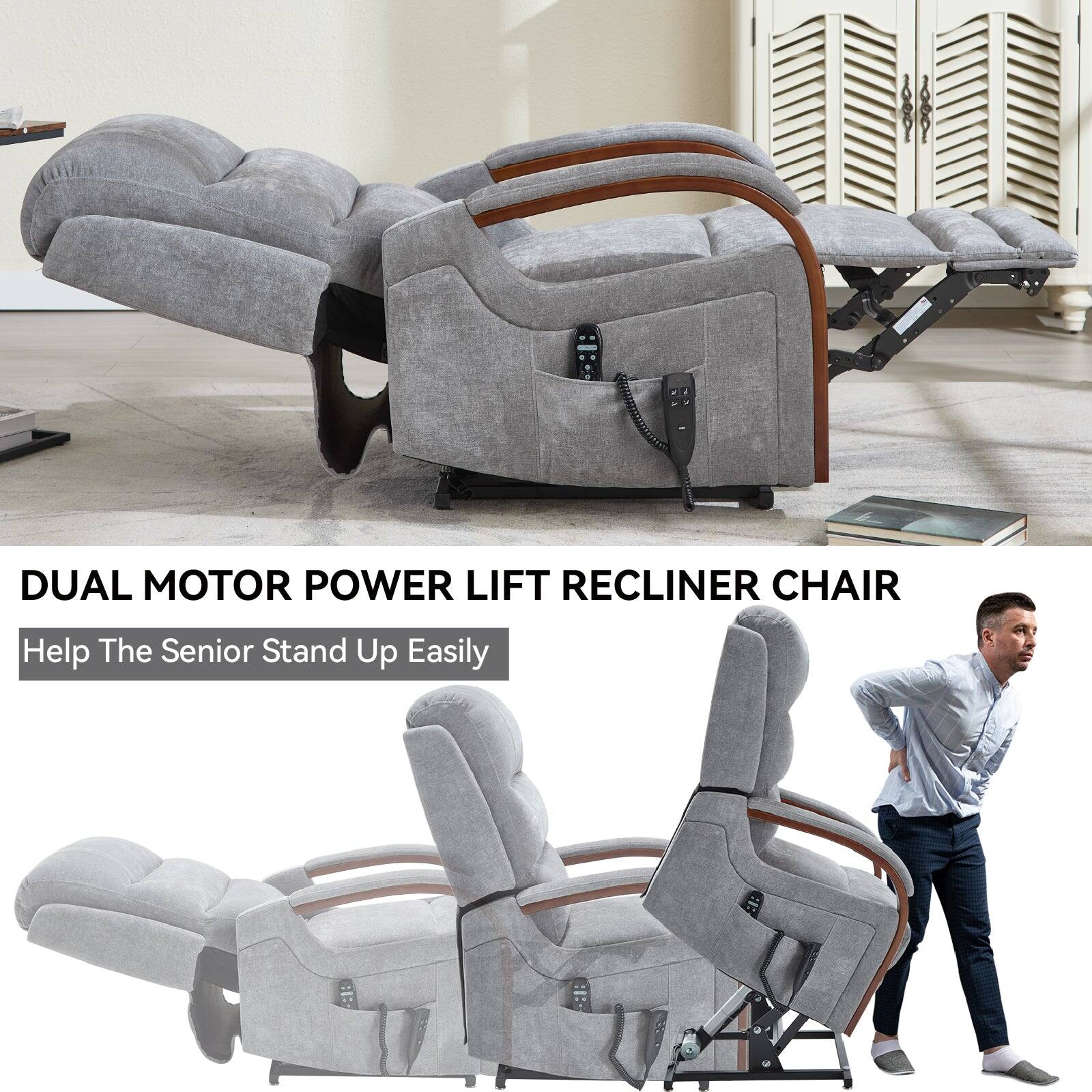 DUAL MOTOR POWER LIFT RECLINER CHAIR  
Help The Senior Stand Up Easily