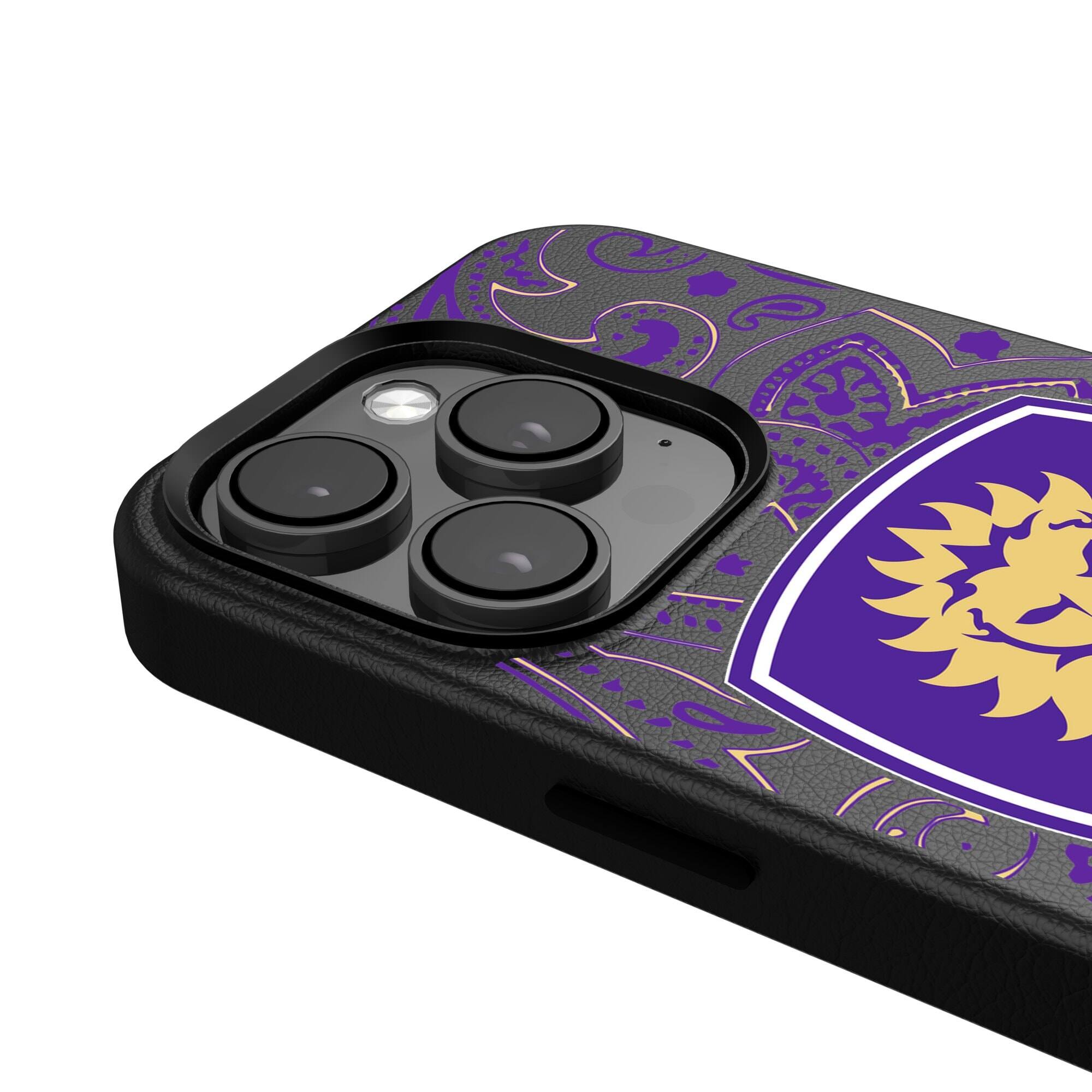 Alt View 3. Keyscaper - Black Orlando City SC iPhone Magnetic Bump Case - 16 Pro Max - Black.