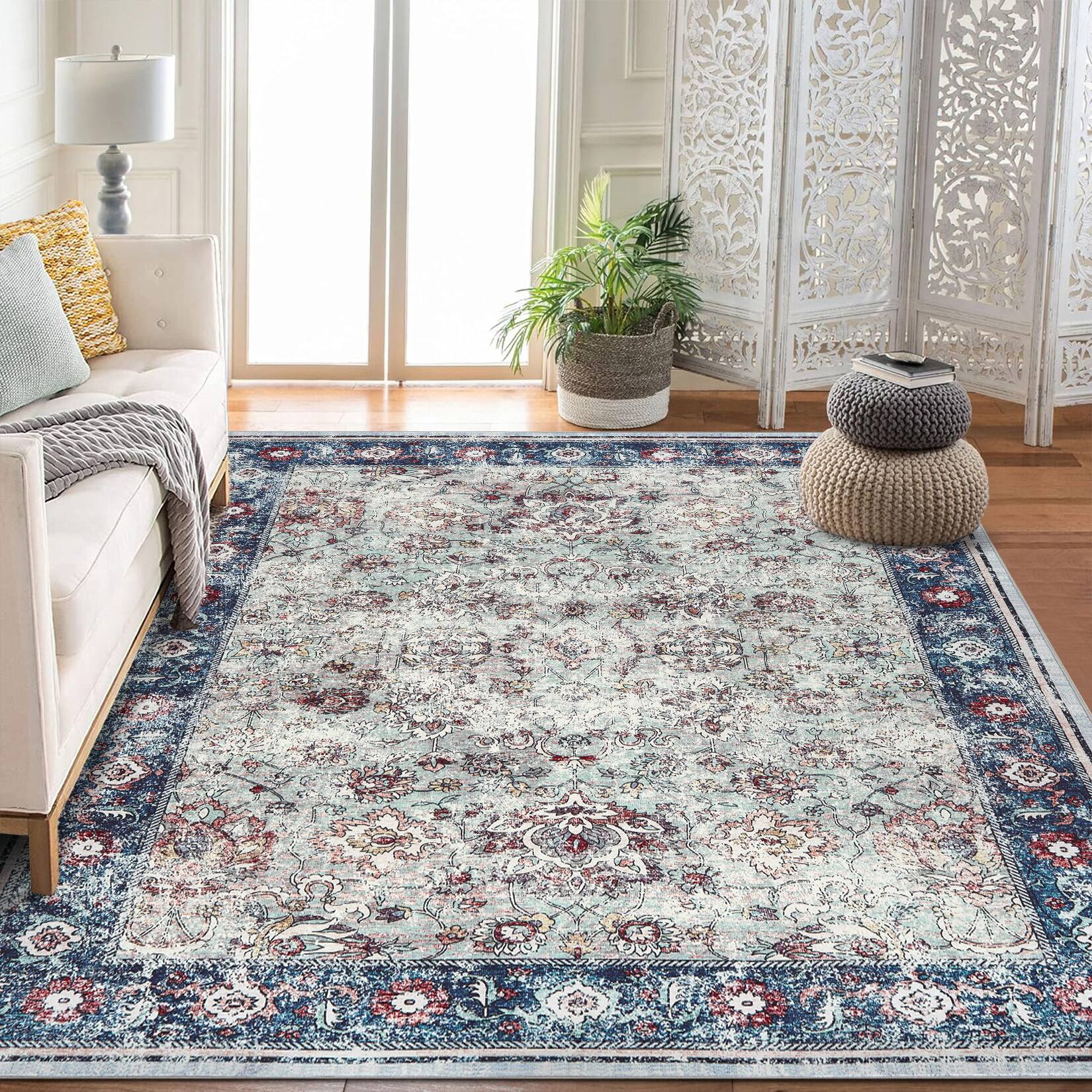Alt View 4. Acekool - Area Rug Washable Rug Traditional Mat Retro Accent Ru - Color A.