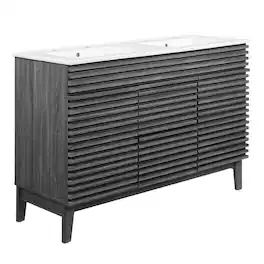 Modway - Render 48" Bathroom Vanity with White Basin Included - Charcoal White