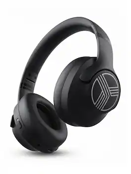 TREBLAB - Z2-B ANC Workout Headphones, Signature HD Sound, Deep Bass, 58H Battery, Foldable Over Ear Bluetooth - Black with white logo