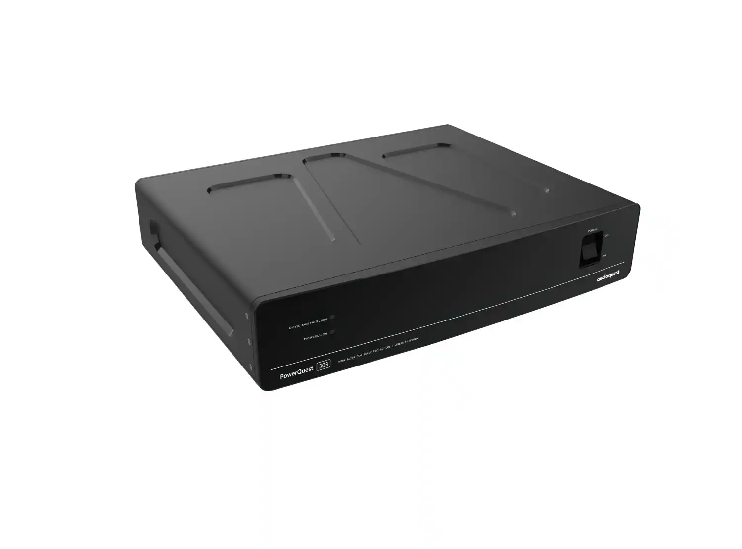 AudioQuest - PowerQuest 303 12-Outlet Unlimited Joules Non-Sacrificial Surge Protector, Includes PQ-415 Power Cable - Black