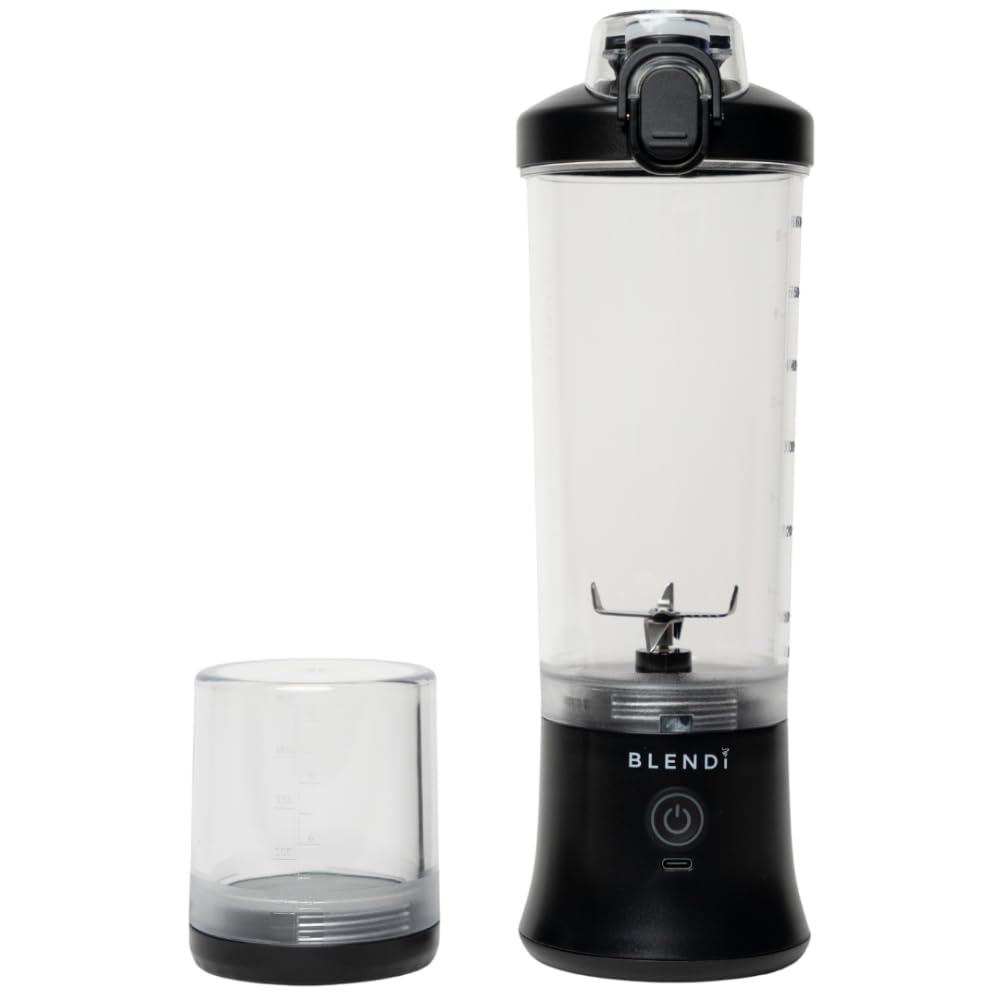 Angle. BLENDi - BLENDi X - Large 24 oz BPA-Free USB Rechargeable Personal Travel Blender (Black, 24oz) - Black.