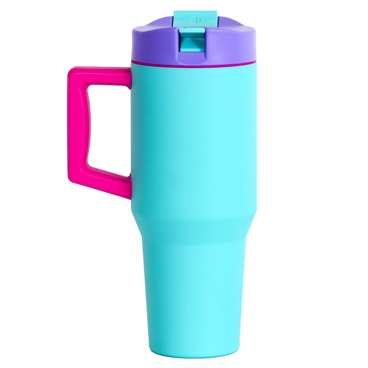 Angle. Elemental - Commuter Stainless Steel Tumbler 32 Oz. - Blue Tie Dye.