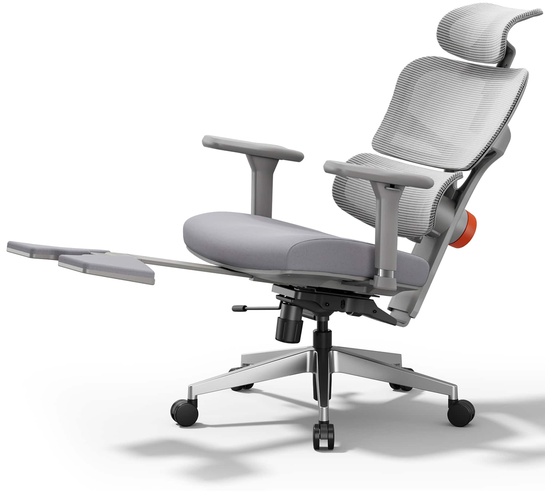 Front. Newtral - Ergonomic High Back Mesh Office Chair with Headrest - Gray.
