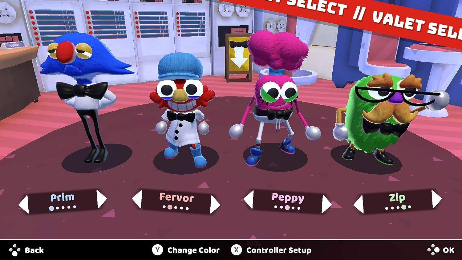 COMNE 24 - SELECT II VALET SELI  
Prim Fervor Peppy Zip  
Back Change Color Controller Setup OK