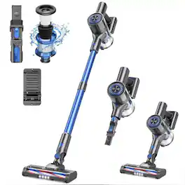 Teendow - 150W Cordless Stick Vacuum Cleaner , Rechargeable Floor Vacuum with 40min Runtime for Home/Carpet - Blue