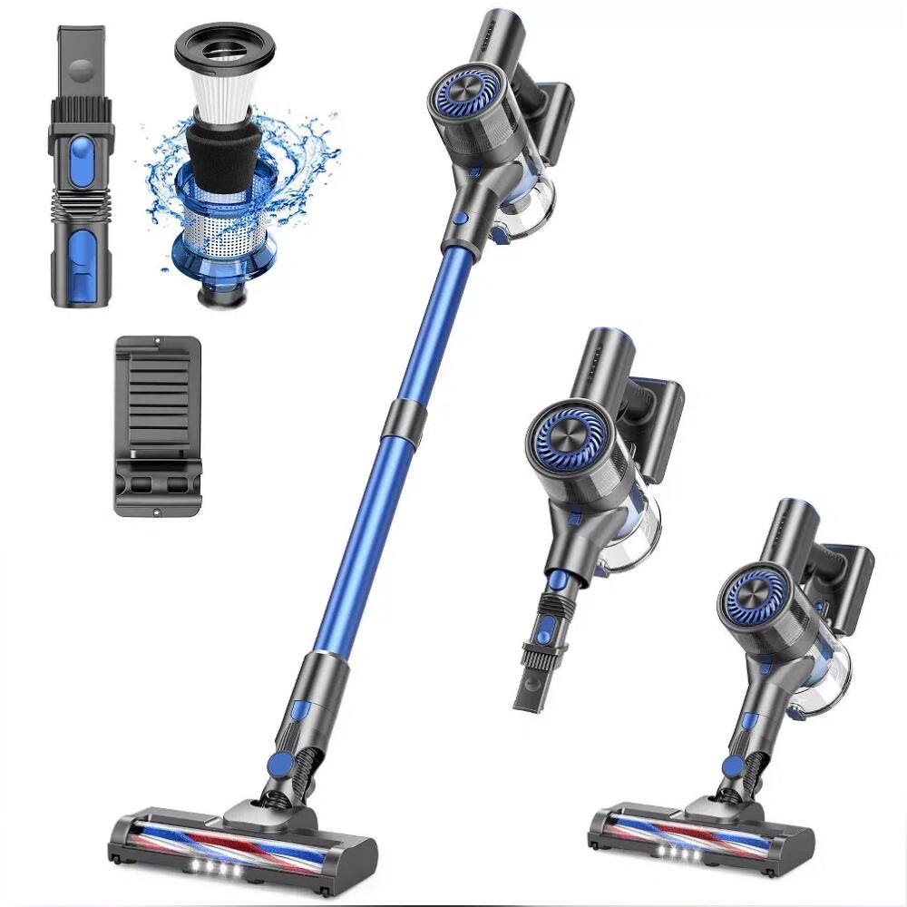 Front. Teendow - 150W Cordless Stick Vacuum Cleaner , Rechargeable Floor Vacuum with 40min Runtime for Home/Carpet - Blue.