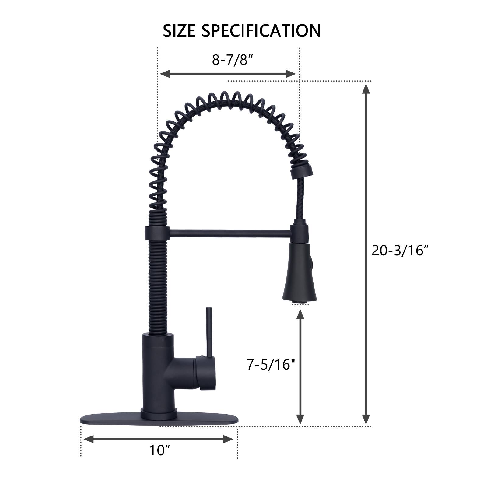 SIZE SPECIFICATION  
8-7/8"  
20-3/16"  
7-5/16"  
10"