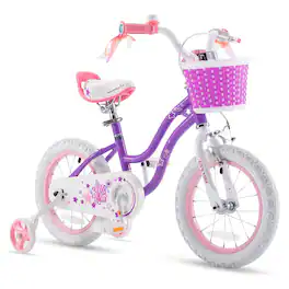 RoyalBaby - Stargirl Children's Outdoor Bicycle 14" with Training Wheels - Purple