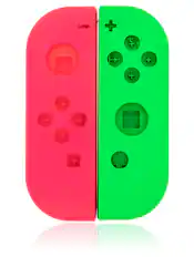 Front. MobileSentrix - Housing Shell Compatible For Nintendo Switch Joy Con Controller - Green & Pink - Green/Pink.