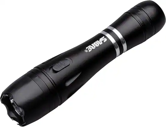 Front. Sabre - Sabre 2-in-1 Tactical with 130 Lumen LED Rechargeable Flashlight, Black - Black.