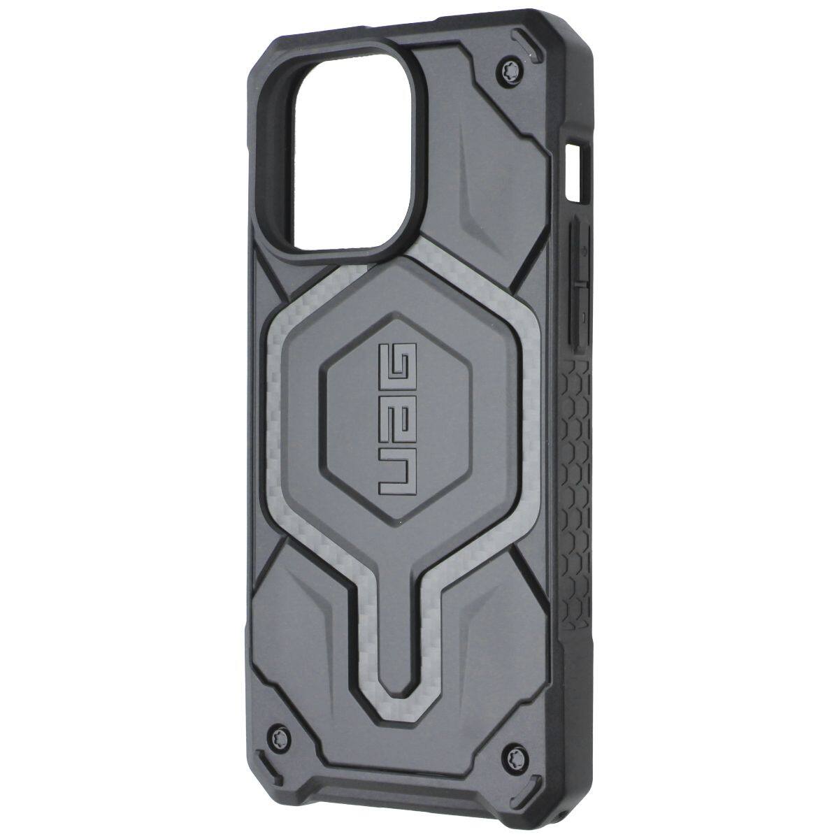 Front. UAG - UAG Monarch Pro Case for MagSafe for Apple iPhone 15 Pro Max - Carbon Fiber - Black.