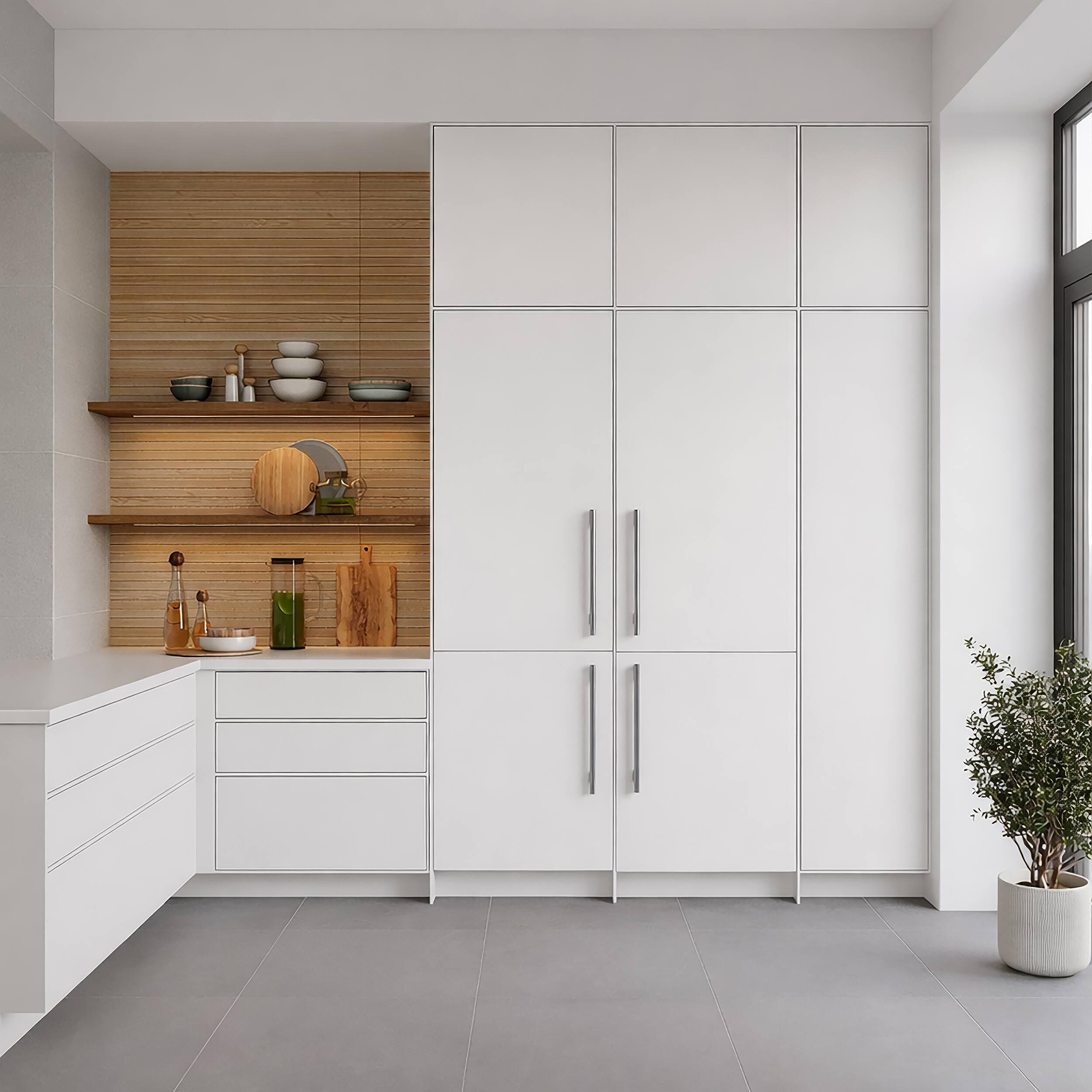 Alt View 9. Forno Appliances - Rivestito 16.9 Cu. Ft. 42" Built-In Counter-Depth Panel Ready Bottom Freezer Refrigerator with Ice Maker - White.