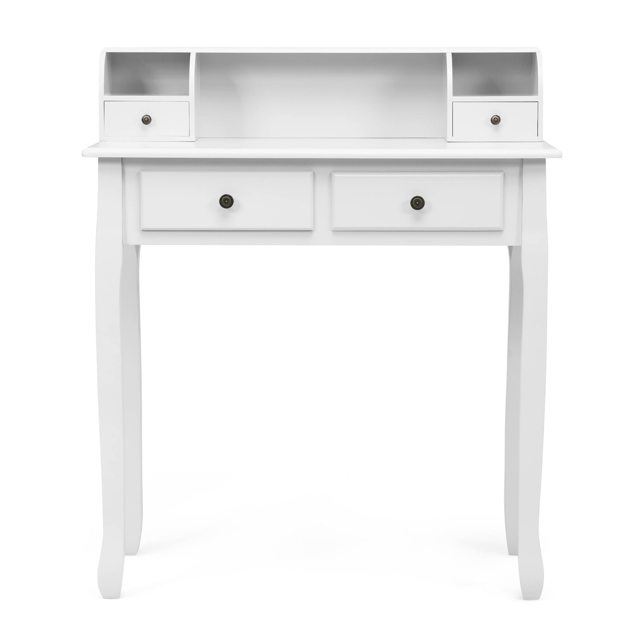 Alt View 9. Costway - Costway Writing Desk Mission Home Office Computer Desk 4 Drawer - White.