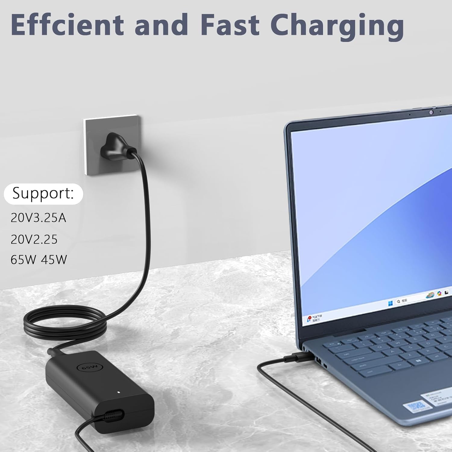Efficient and Fast Charging Support: 20V3.25A 20V2.25 65W 45W
