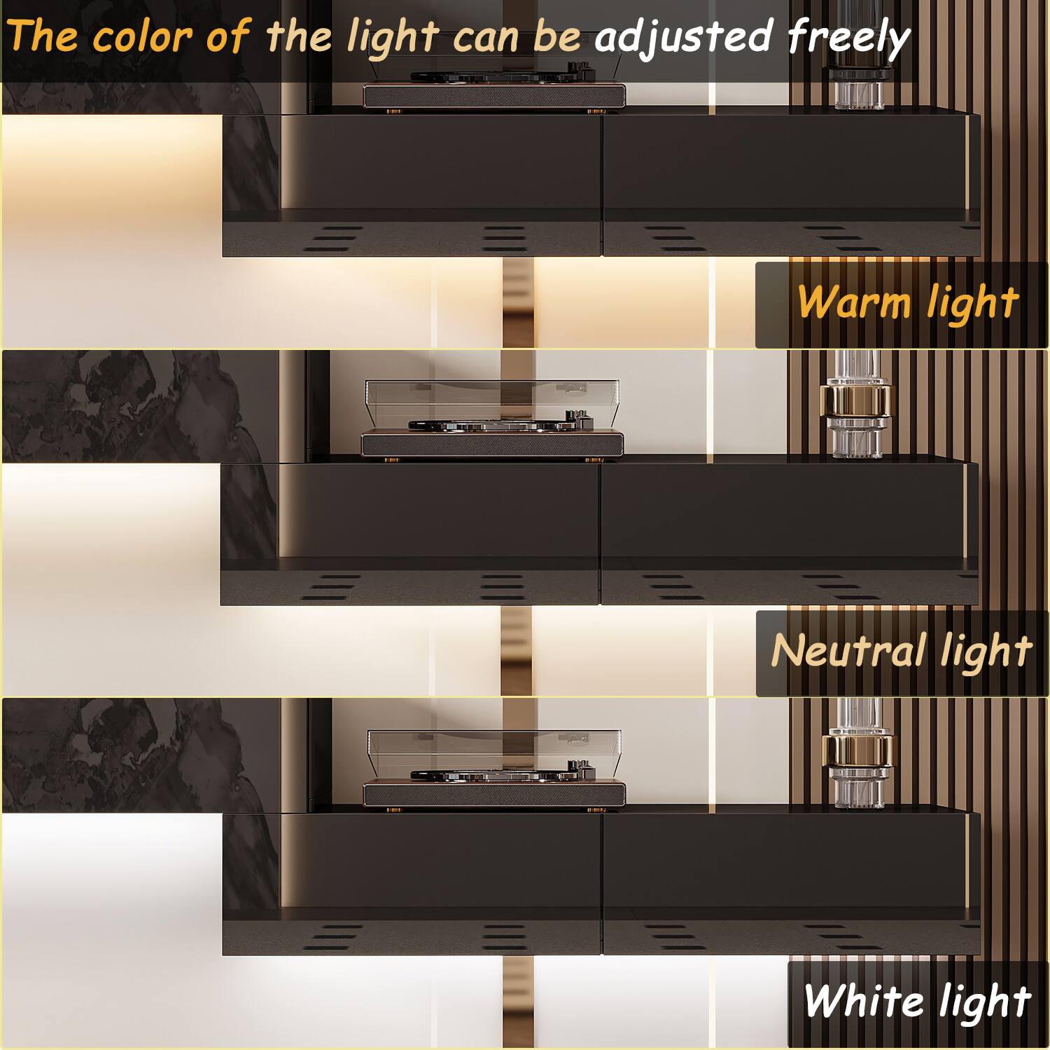 The color of the light can be adjusted freely

Warm light
Neutral light
White light