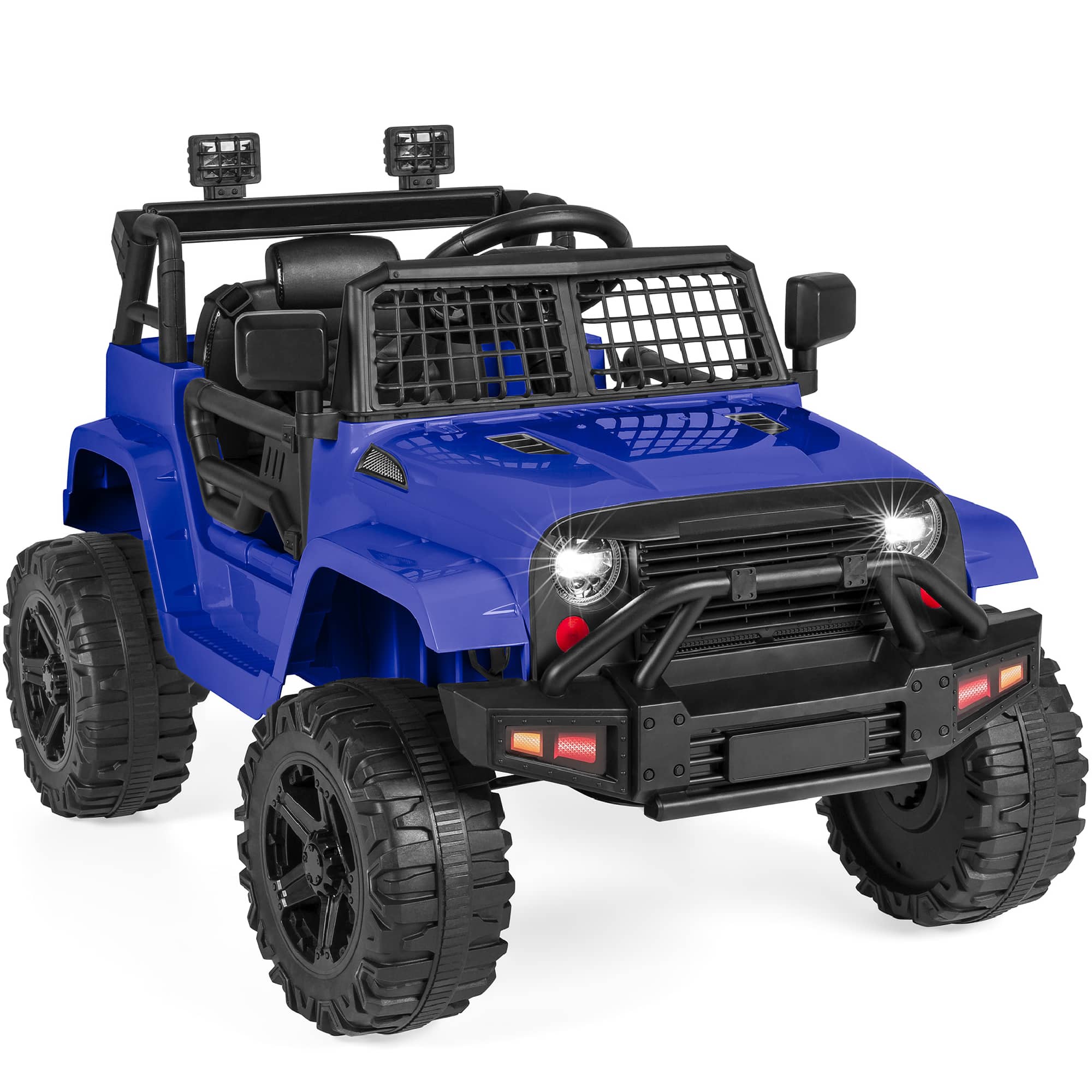 Front. Best Choice Products - Best Choice Products 12V Kids Ride On Truck Car w/ Parent Remote Control, Spring Suspension, LED Lights - Blue - Blue.