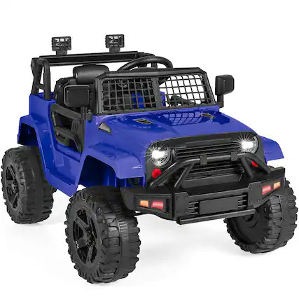 Front. Best Choice Products - Best Choice Products 12V Kids Ride On Truck Car w/ Parent Remote Control, Spring Suspension, LED Lights - Blue - Blue.