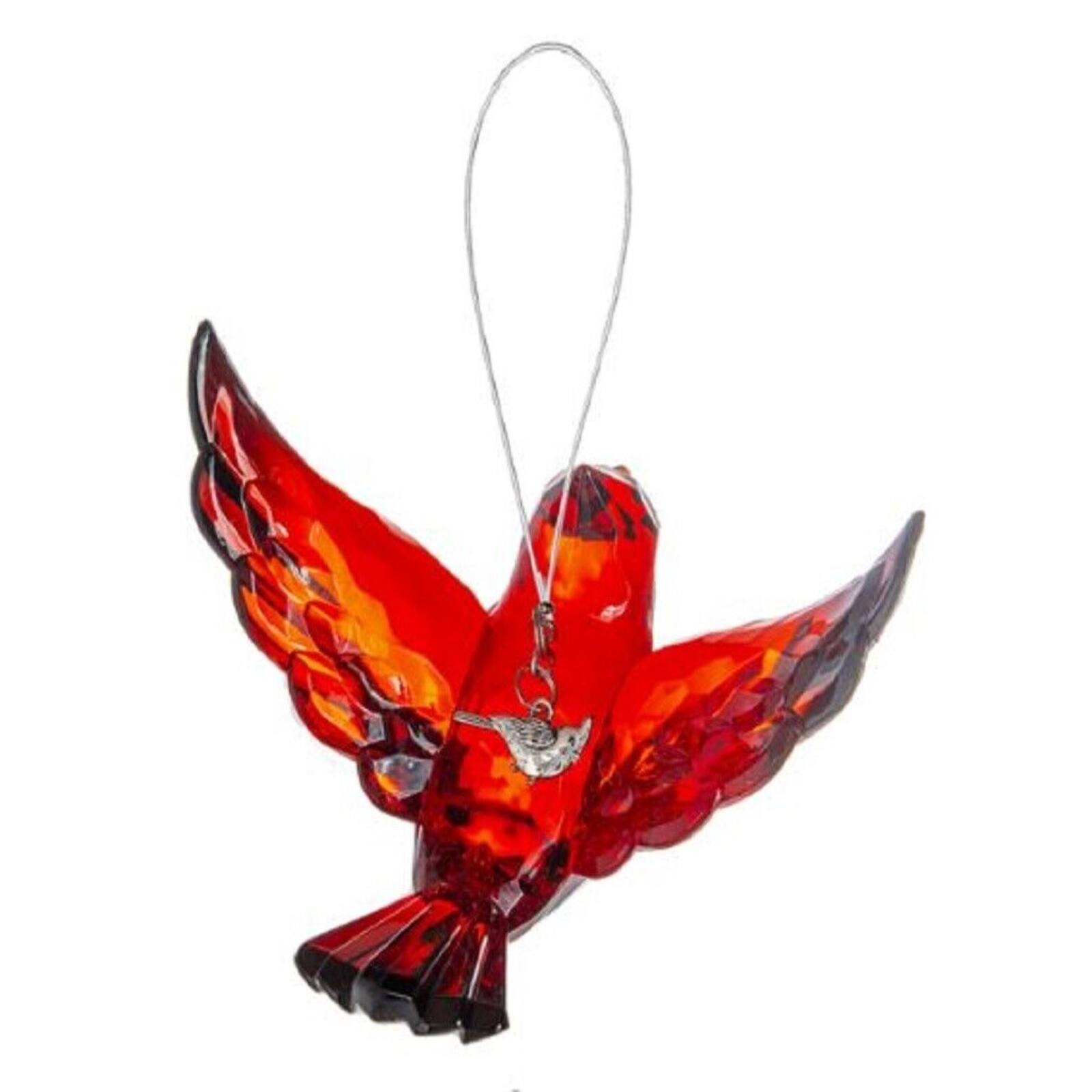 Back. Ganz - Crystal Expressions Cardinal Acrylic Ornament Bereavement Comfort Joy - Red.