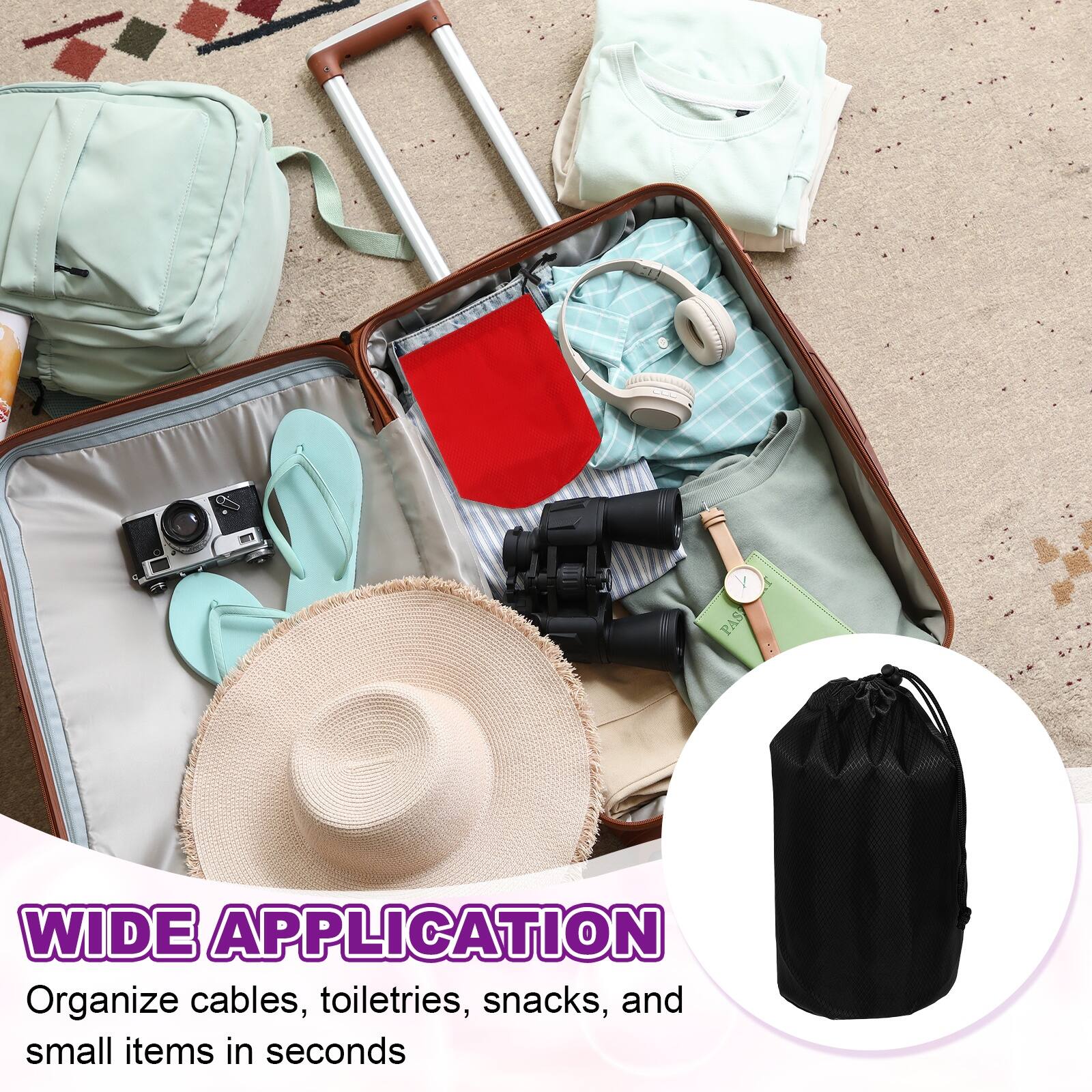 WIDE APPLICATION  
Organize cables, toiletries, snacks, and small items in seconds