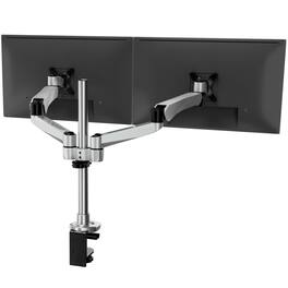 Mount-It! - CLiX Series Extra Tall Articulating Single Monitor Desk Mount – Full Motion Arm for 13"-32" Screens - Silver