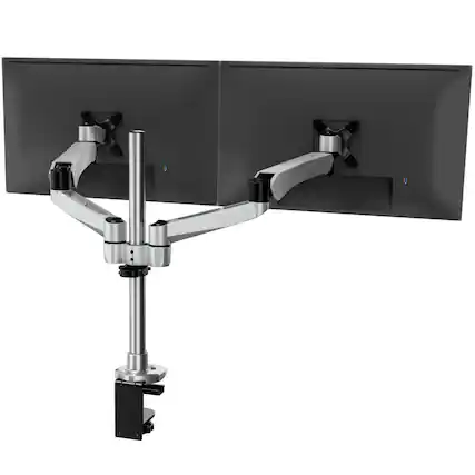 Front. Mount-It! - CLiX Series Extra Tall Articulating Single Monitor Desk Mount – Full Motion Arm for 13"-32" Screens, Silver - Silver.