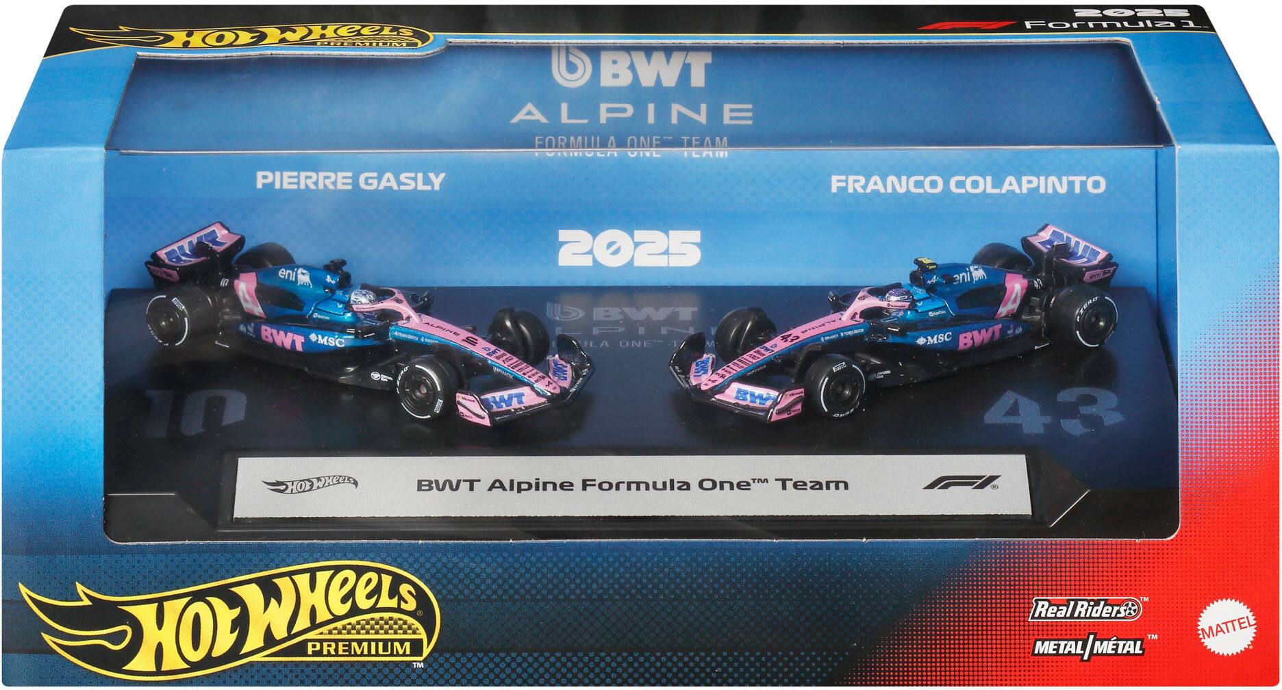2025 Formula 1. Wheels PREMIUM BWT ALPINE FORMULA ONE TEAM PIERRE GASLY FRANCO COLAPINTO

eni
2025
eni
BWT BWT OMSC of ULA ONE 43 BIST WT BW 10 Hot Wheels BWT Alpine Formula One Team HotWHeeLs PREMIUM IM
S BWT 43 IM Real Riders METAL MTAL
MATTEL