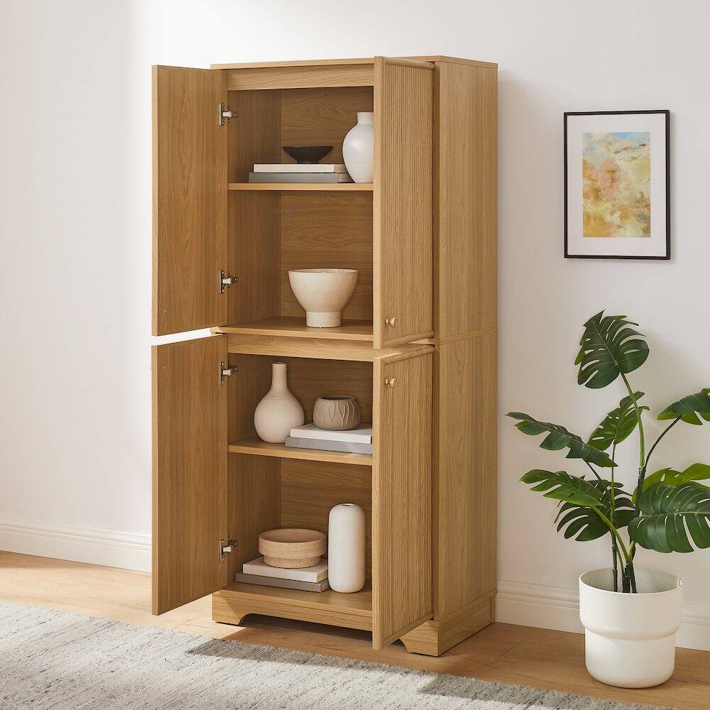 Alt View 6. Crosley Furniture - Naomi Kitchen Storage Pantry - White Oak.