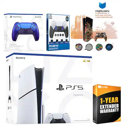PlayStation SONY
DualSense
FPS GRIP KIT
mightyskins
PLAYSTATION 5 SLIM DISC EDITION + ONE CONTROLLER
SONY
PlayStation 5
1-YEAR EXTENDED WARRANTY