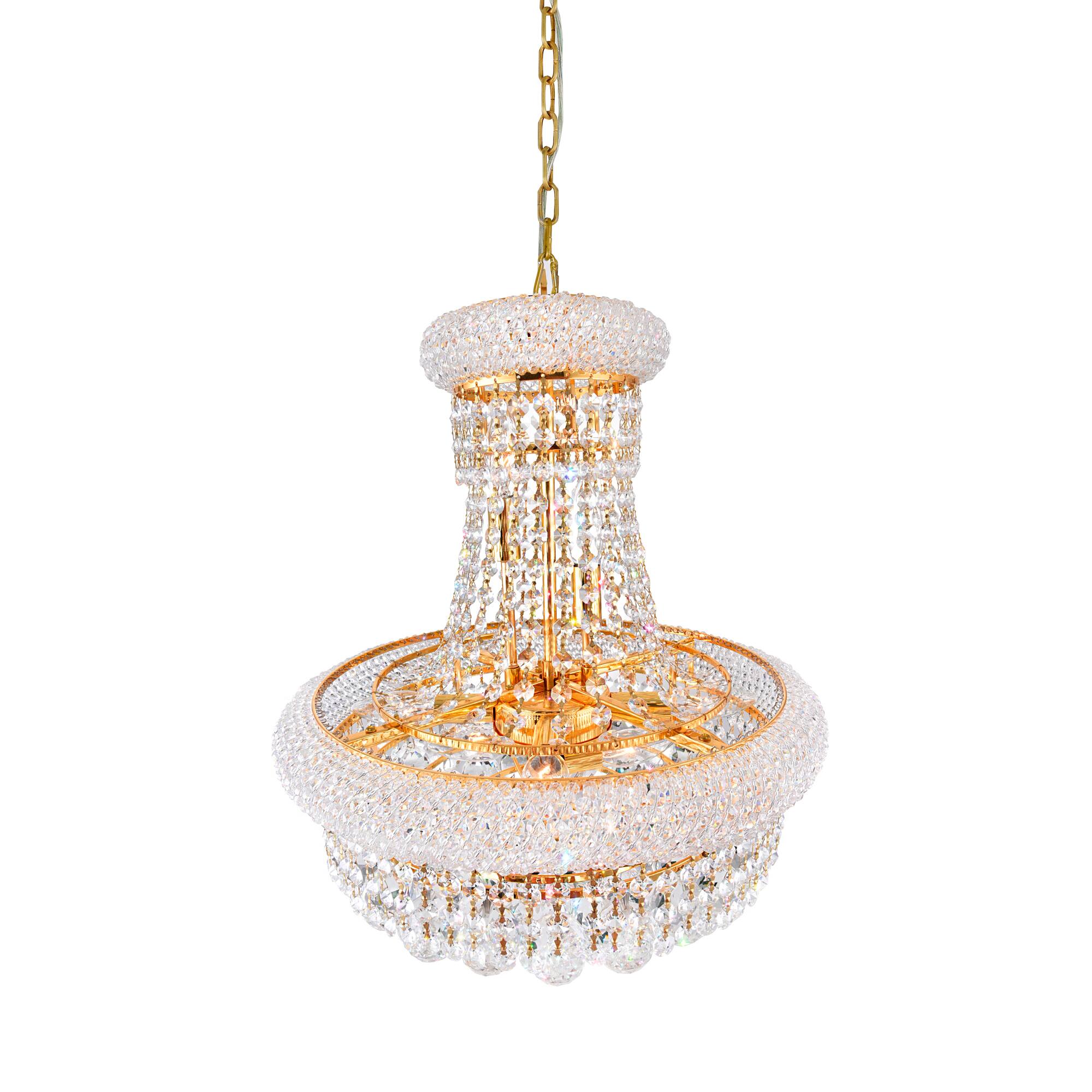 Back. CWI Lighting - Empire 8 Light Down Chandelier With Gold Finish - Gold.