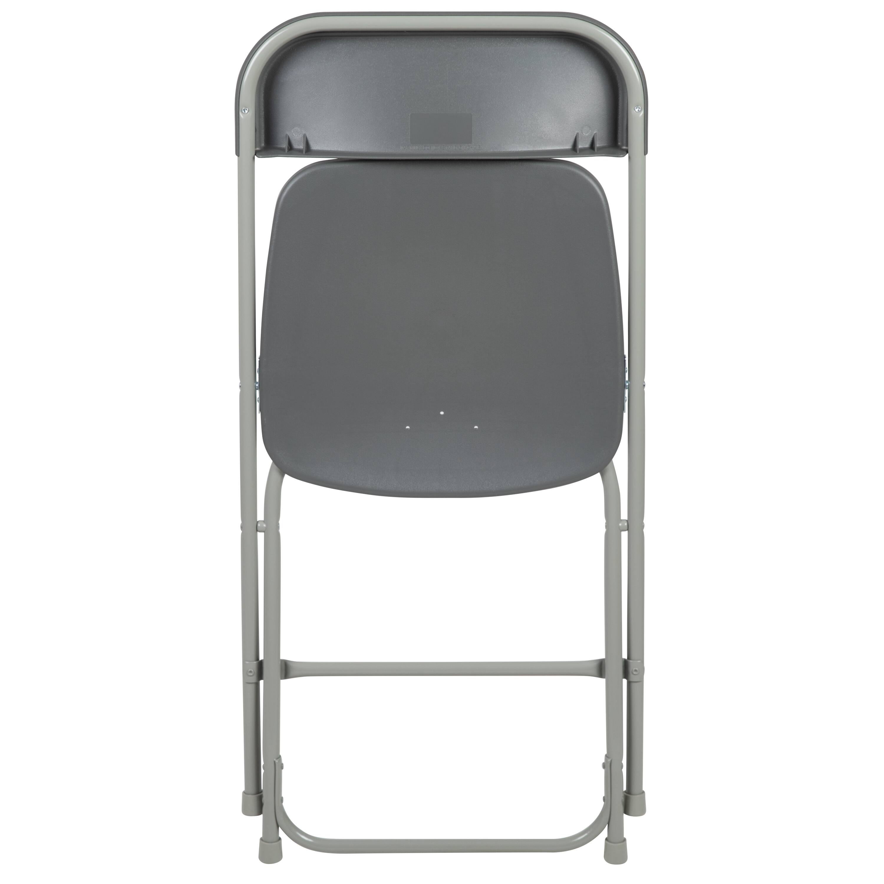 Alt View 9. Emma + Oliver - Set of 10 Stackable Folding Plastic Chairs - 650 LB Weight Capacity - Grey.