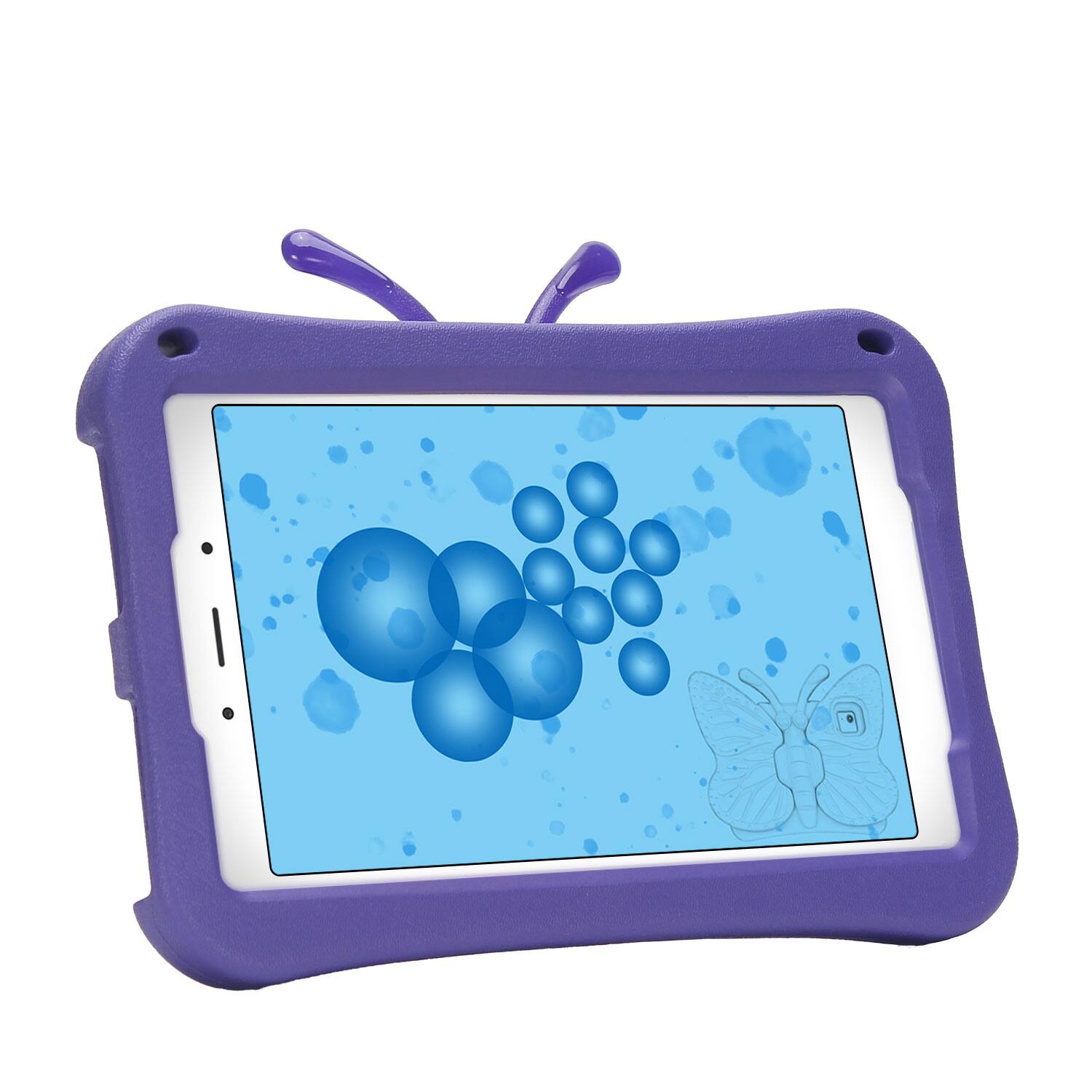 Left. Dteck - Kids Butterfly Case for Samsung Galaxy Tab A9 8.7" 2023 & Tab A7 Lite 8.7" 2021,3D Cartoon EVA Shockproof Stand Cover - Purple.