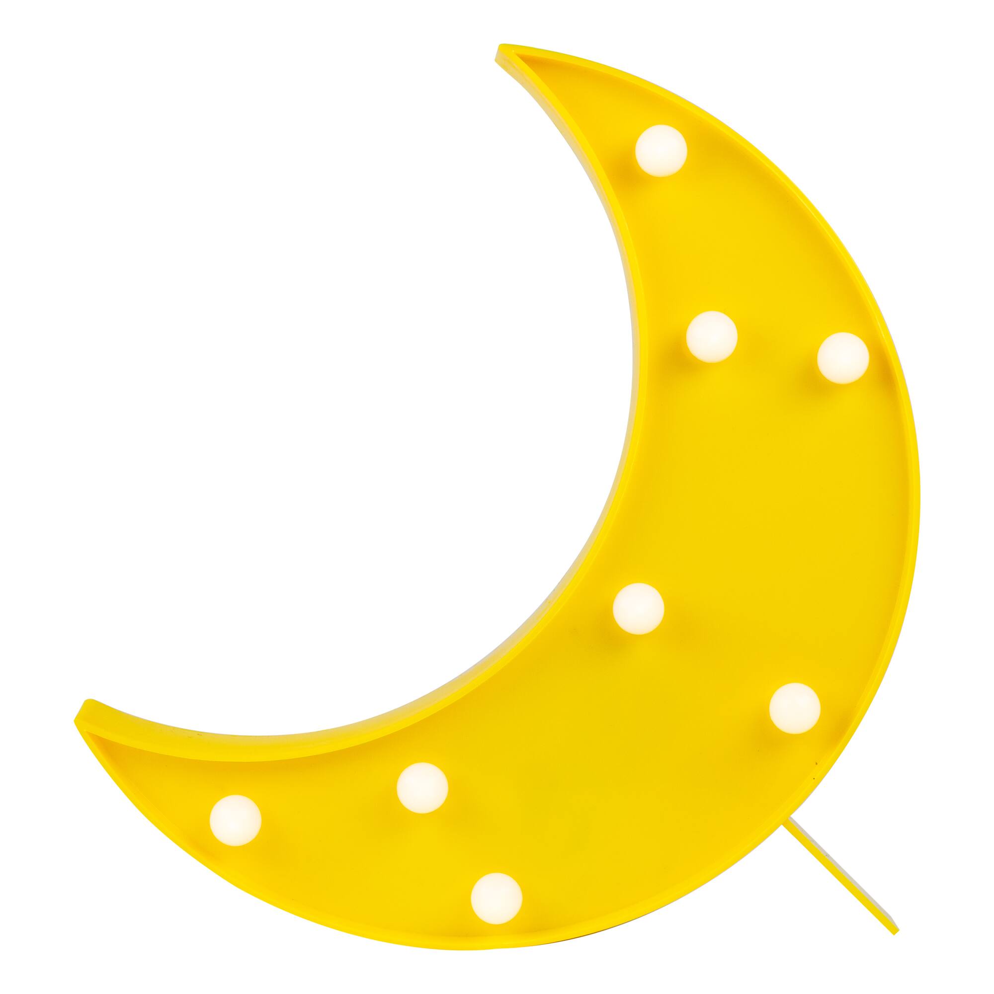 Alt View 1. Northlight - LED Lighted Crescent Moon Marquee Wall Art - 9.5" - Yellow - Yellow.