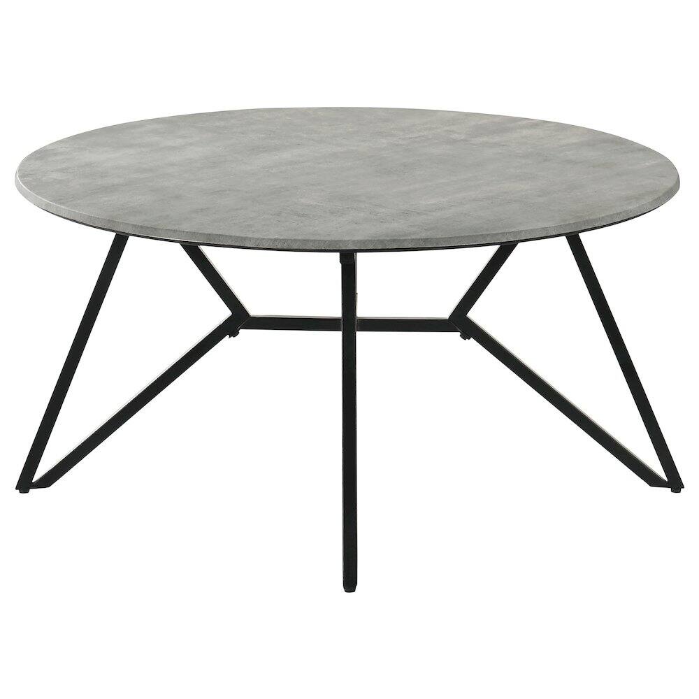 Alt View 2. Coaster Co. of America - Hadi Round SmartTop Coffee Table Cement and Gunmetal - Gray.