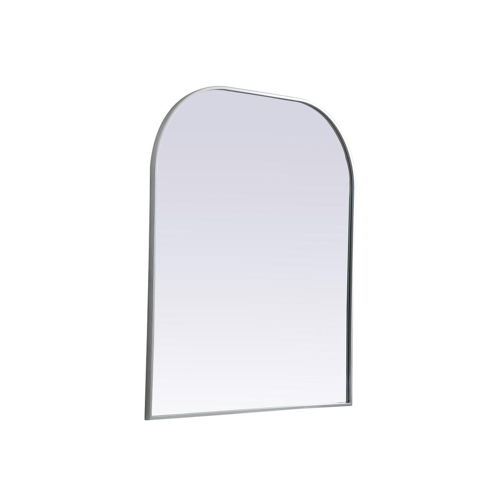 Left. Elegant Decor - Metal Frame Arch Mirror 36x42 Inch in Silver - Silver.