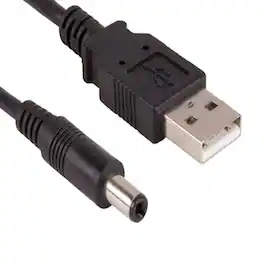 Sanoxy - 3ft USB 2.0 A Male to DC 5.5 mm x 2.1 mm Power Cable - Black