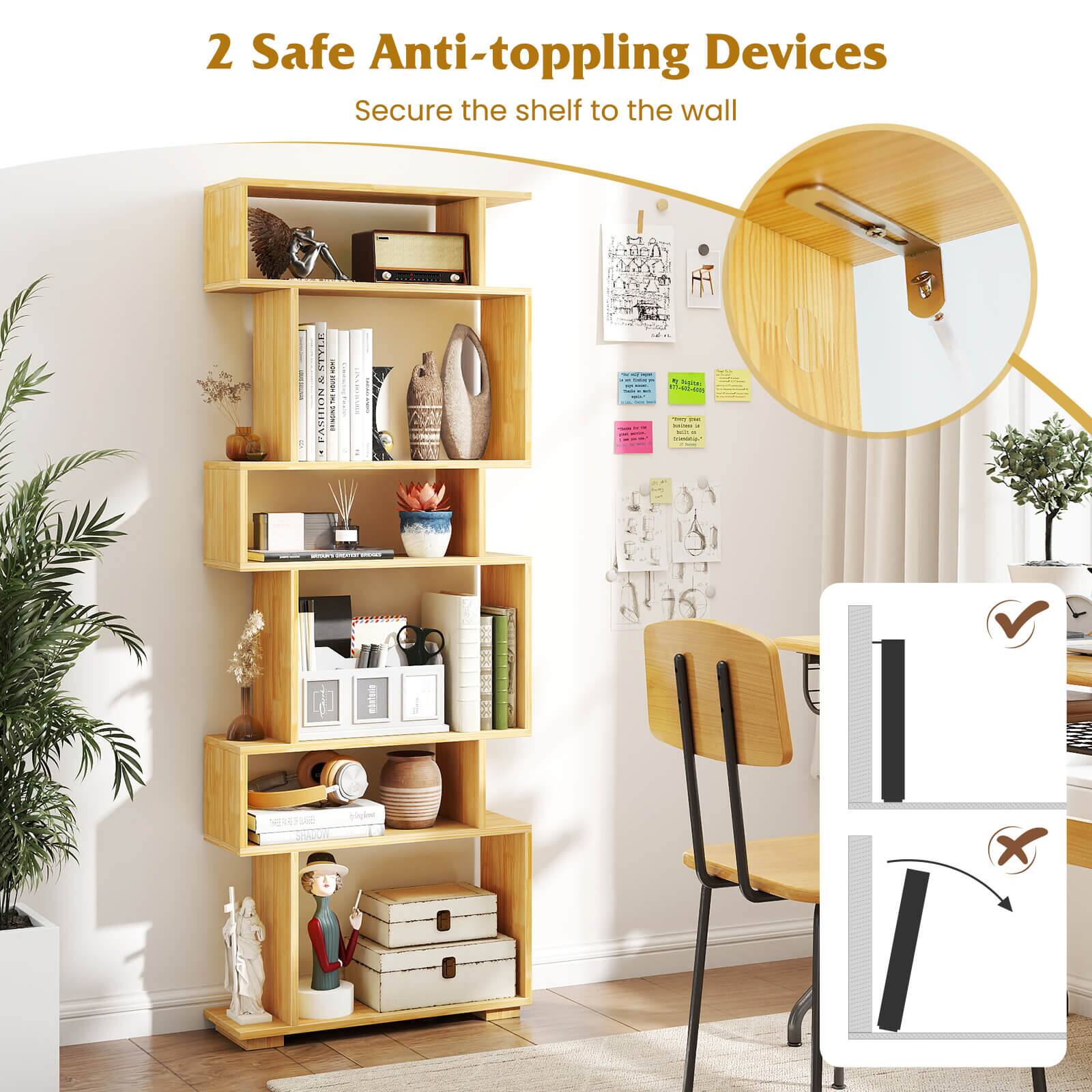 2 Safe Anti-toppling Devices  
Secure the shelf to the wall