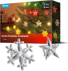 Christmas Ornaments for Govee Christmas Lights, 30Pcs Clear Wire Clips, Supports Models H70CX