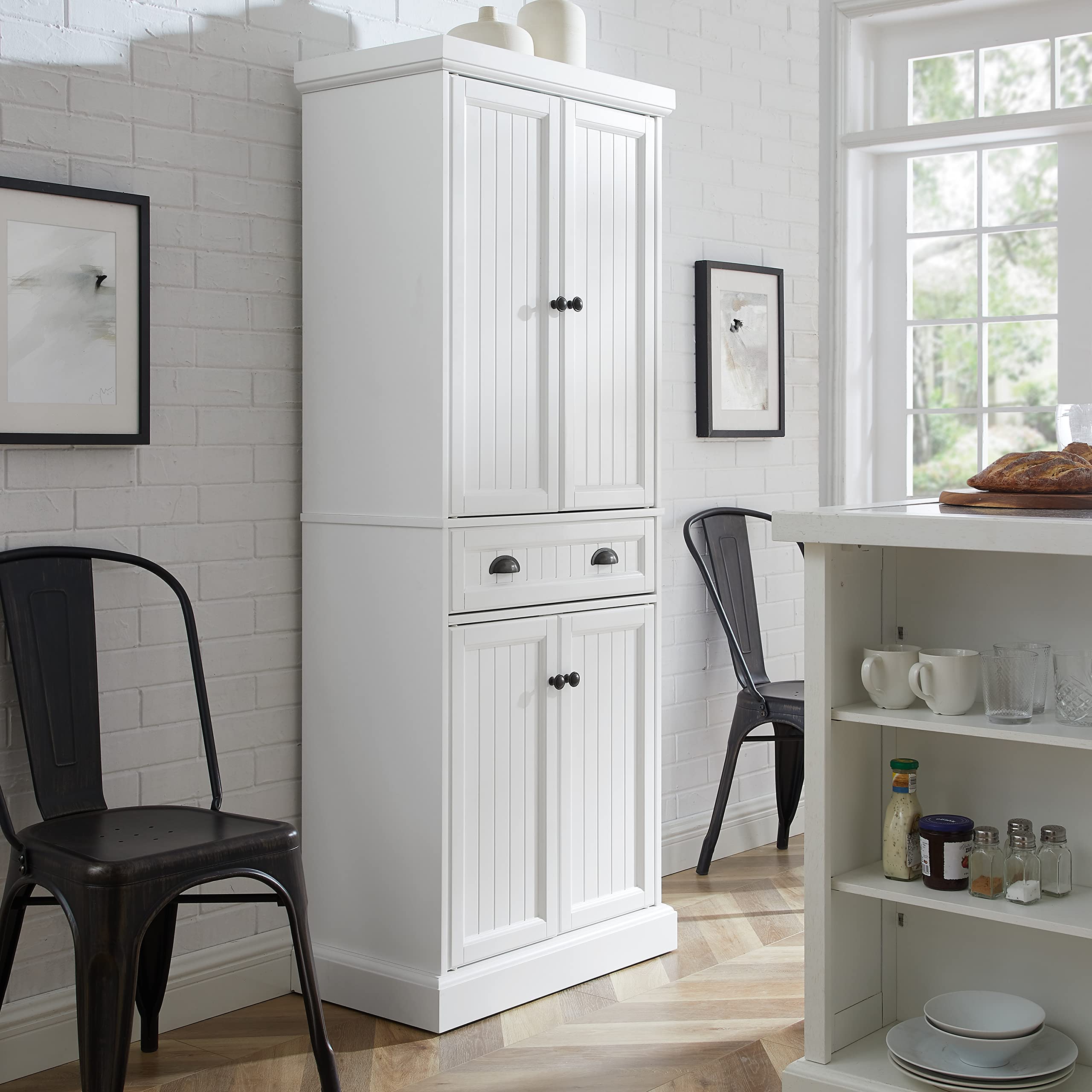 Alt View 4. Crosley Furniture - Shoreline Kitchen Storage Pantry - White.