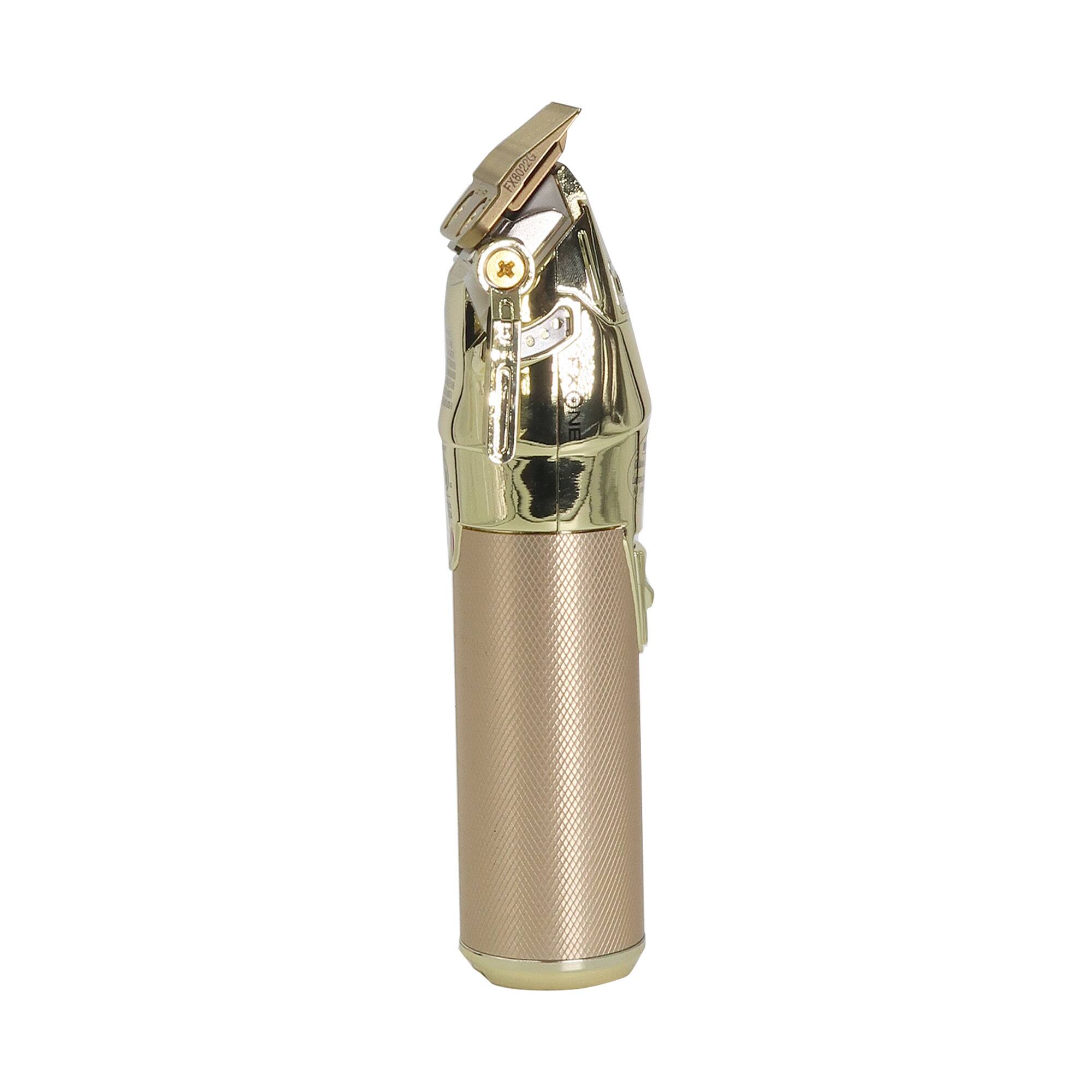 Left. BaBylissPRO - BaByliss Pro FXONE GOLDFX All-Metal Interchangeable-Battery Clipper #FX899G - Gold.