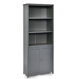 Kadyn - Storage Shelf Unit Plant Stand,Bookcase Shelving Storage Wooden Cabinet Unit Standing Display Bookcase with Doors - Gray