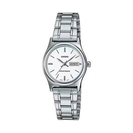 Casio - Women's Stainless Steel White Dial Analog Watch - LTP-V006D-7B2UDF-NOBX-EW - Silver