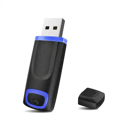 Front. Stock Preferred - 128GB High-Speed USB 3.0 Flash Drive – Portable Memory Stick for PC, Laptop, Car Stereo & More - Black.