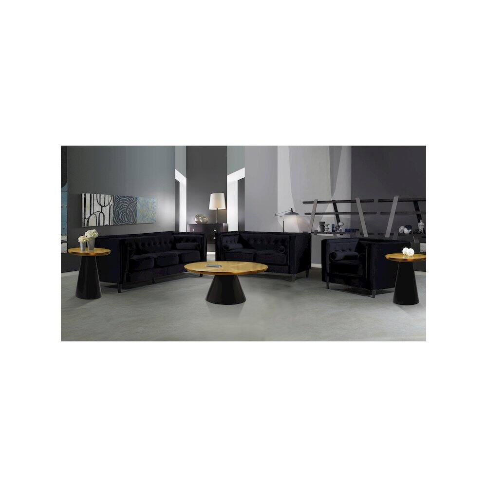 Alt View 1. Meridian Furniture - Martini Gold Iron Coffee Table - Black.