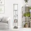 Alt View 11. Simple Designs - Round Etagere Storage Floor Lamp with 2 USB, 1 Outlet - Gray.