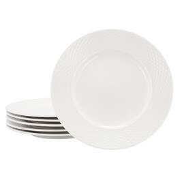 Elama - Ophelia 6 Piece Stoneware Dinner Plate Set - White